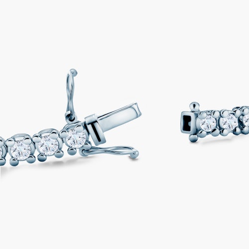 Bransoletka tenisowa Luminy 4,5mm: białe złoto, białe szafiry